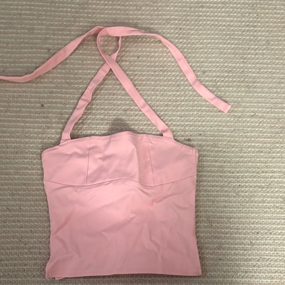 Edikted Pink Halter Bustier Top